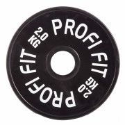 Диск для штанги каучуковый, черный D51 мм PROFI-FIT  2 кг