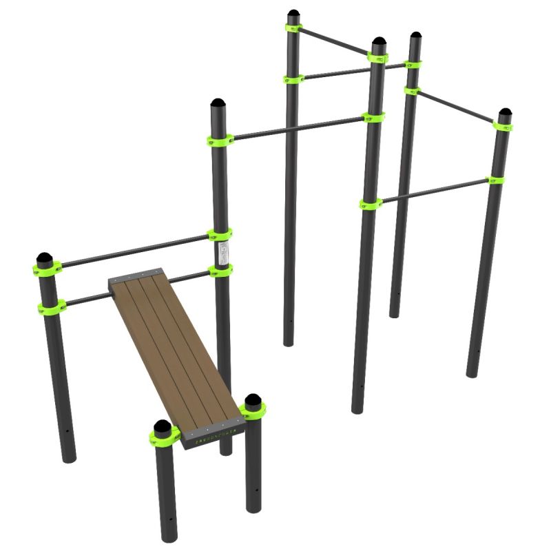 W349 Воркаут (наклонная скамья и 5 перекладин) ZAVODSPORTA