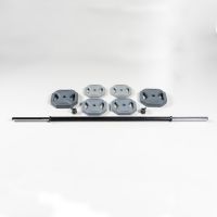 Штанга для аэробики и комплект дисков Прогресс (серая, 1,25-2,5-5 кг) PROFI-FIT