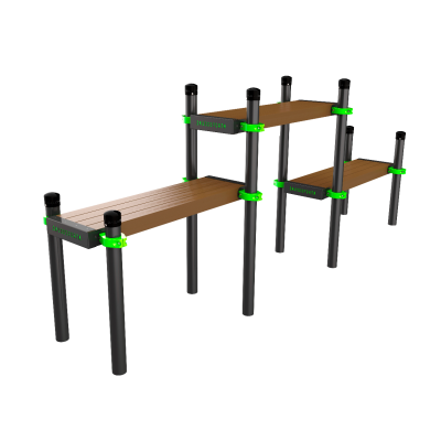 W225 Воркаут Скамейка трехуровневая ZAVODSPORTA