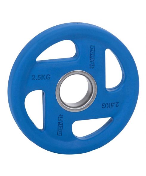 Диск обрезиненный (четыре хвата, цветной) D51 мм PROFI-FIT 2,5 кг