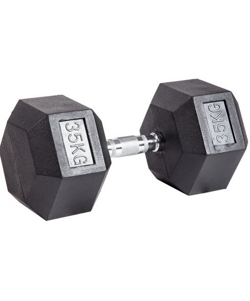 Гантель гексагональная обрезиненная ZSO, 35 кг