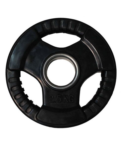 Диск обрезиненный (три хвата, черный) D51 мм PROFI-FIT  2,5 кг