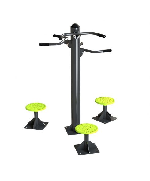 S-1004 Уличный тренажер Твистер стоя (тройной) ZAVODSPORTA